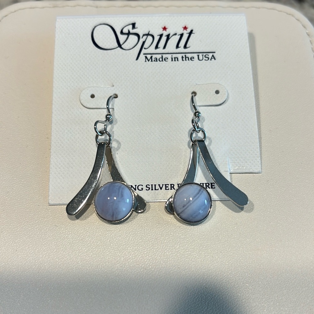 Sterling silver stone earrings